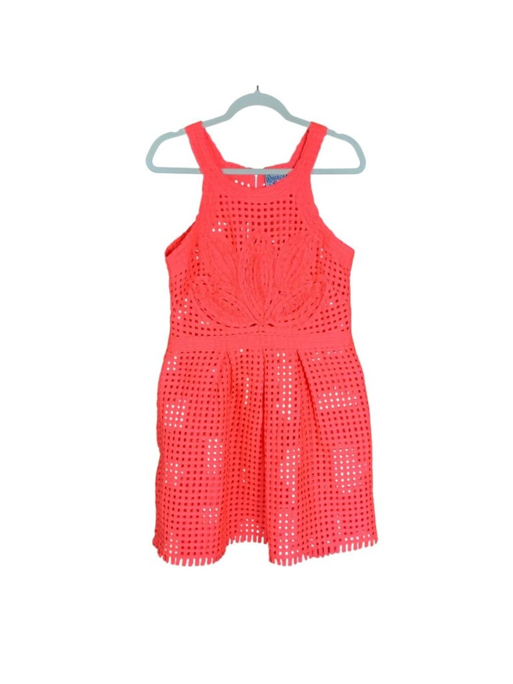 Yoana Baraschi Anthropologie Women's 10 Neon Coral Open Cage Dress